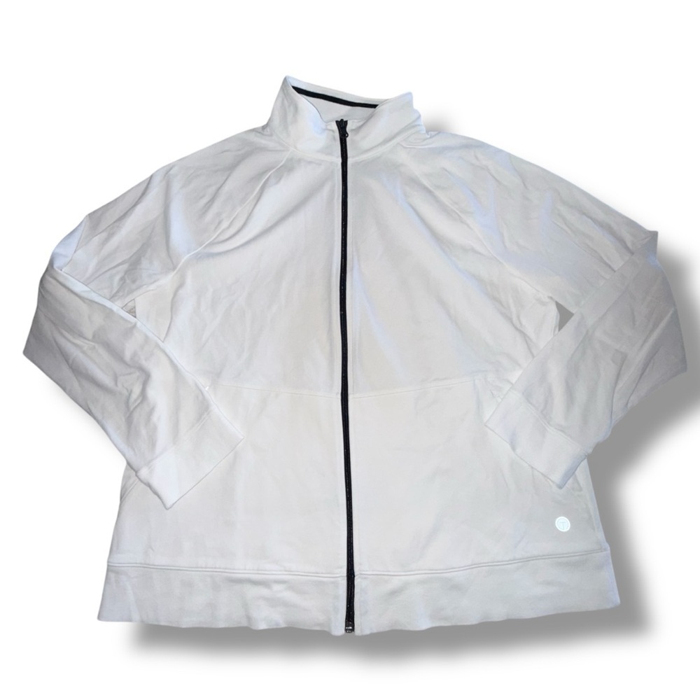 T BY TALBOTS Everyday Yoga Jacket - Solid White XL - Picture 4 of 10